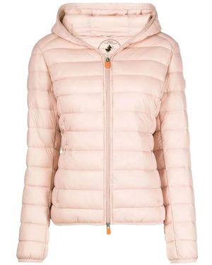 Save The Duck Daisy Quilted Hooded Jacket - Pink