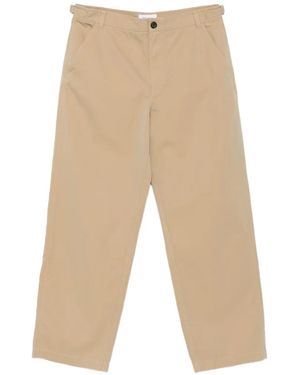 McQueen Buckle-Detail Straight-Leg Trousers - White