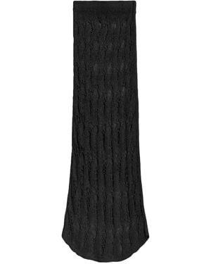 A PAPER KID Open-Knit Skirt - Black