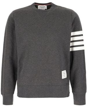 Thom Browne Felpa Con Dettaglio A Righe - Grigio