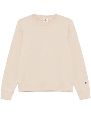 Champion Embroidered-Logo Crew-Neck Sweatshirt - Natural