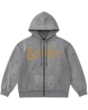 Evisu Sudadera Genes Logo Con Capucha Y Efecto Envejecido - Gris