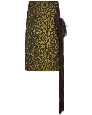 Ferragamo Skirt With Flower Detail - Green