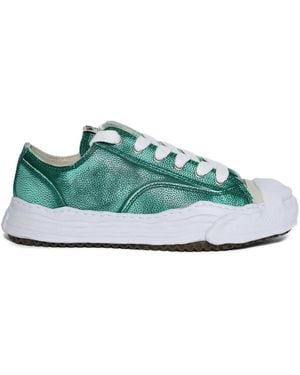 Maison Mihara Yasuhiro Baskets Hank Low En Cuir Brossé - Vert