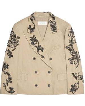 Dries Van Noten Embroidered Blazer - Natural