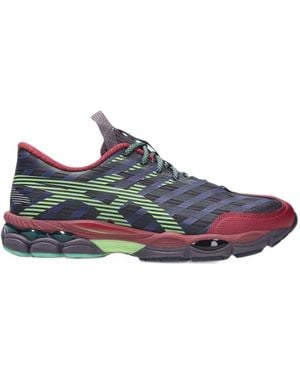 Asics Mesh Woven-Panel Sneakers - Blue