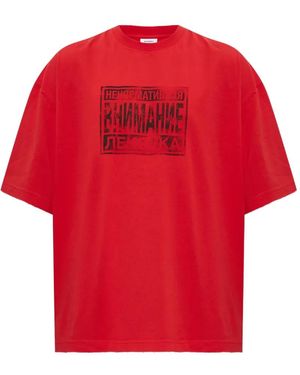 Vetements Camiseta Estampada - Rojo