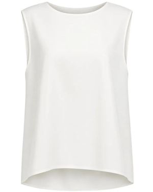 Dusan Draped-Back Sleeveless Top - White