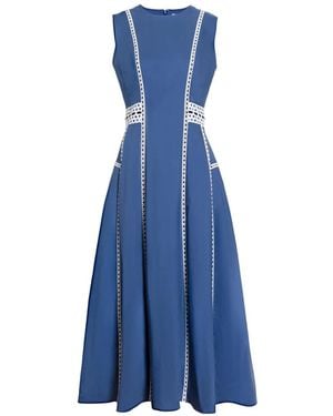 Tanya Taylor Solane Cutout Panelled Dress - Blue