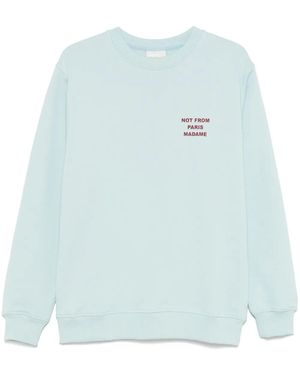 Drole de Monsieur Sweatshirt mit Slogan - Blau