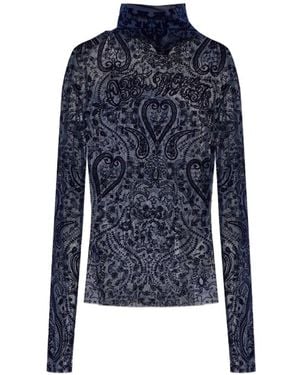 Off-White c/o Virgil Abloh Paisley-Pattern Top - Blue