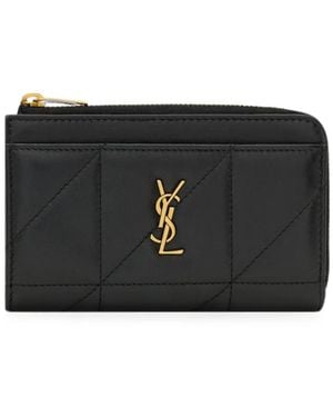 Saint Laurent Jamie Zip Card Case - Black