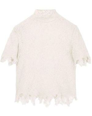 McQueen Silk Lace Top - White