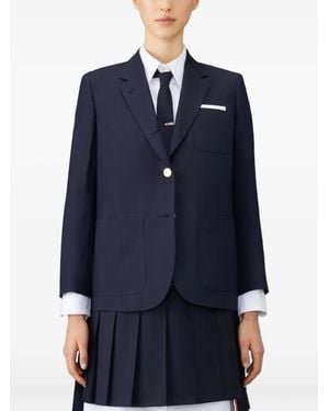 Thom Browne Blazer Con Bottoni - Blu