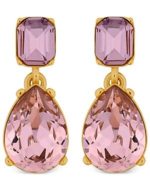 Oscar de la Renta Crystal-Embellished Earrings - Pink