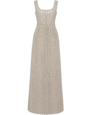 Rosetta Getty Vestido midi de ganchillo - Neutro