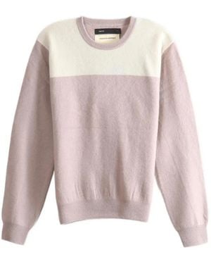Frenckenberger Colour-Block Crew-Neck Sweater - Pink
