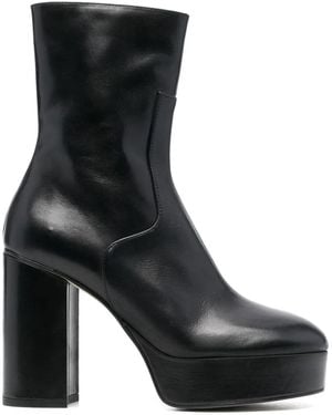 Alohas Thunder 110Mm Leather Platform Ankle Boots - Black