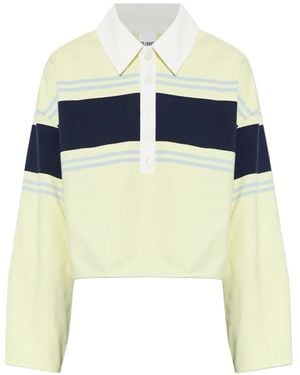 RE/DONE Striped Polo Top - White