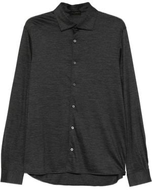 Dell'Oglio Chemise À Boutonnière Sur Le Devant - Noir