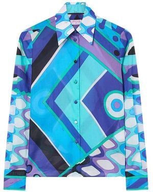 PUCCI Geometric-Pattern Shirt - Blue