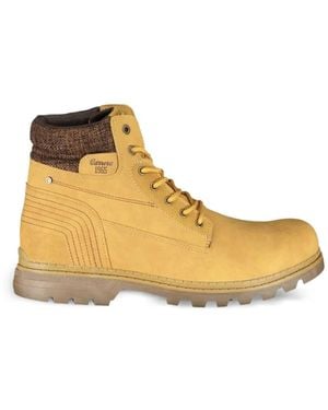 Carrera Lace-Up Padded-Collar Boots - Natural