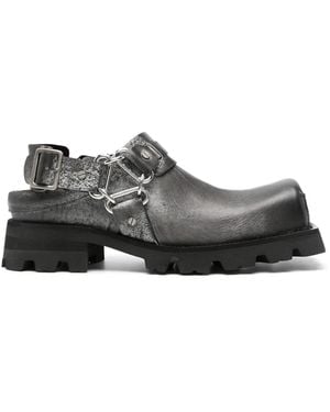 Acne Studios 45Mm Leather Harness Mules - Gray
