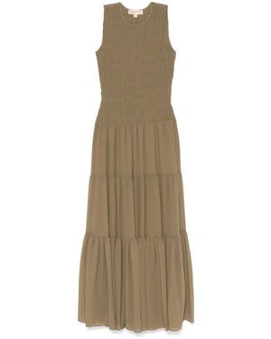 MICHAEL Michael Kors Gerafftes Georgette-Maxikleid - Natur