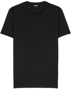 Dondup Logo-Rubberised Cotton T-Shirt - Black
