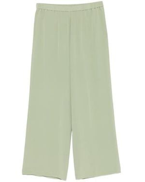 Aspesi Wide-Leg Silk Trousers - Green