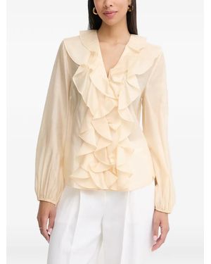 Twinset Ruffled Long-Sleeve Blouse - Natural