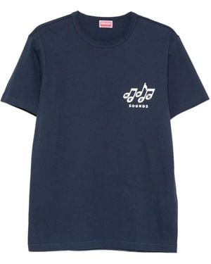 KENZO Logo-Print Short-Sleeve T-Shirt - Blue