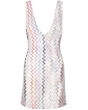 Missoni ジグザグパターン ミニドレス - ホワイト