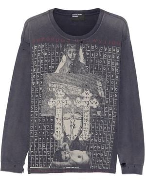 Enfants Riches Deprimes T-Shirt Effet-Usé En Coton À Imprimé Graphique Et Manches Longues - Blue