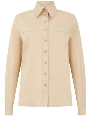Alberta Ferretti Arrow-Detail Long-Sleeve Shirt - Natural