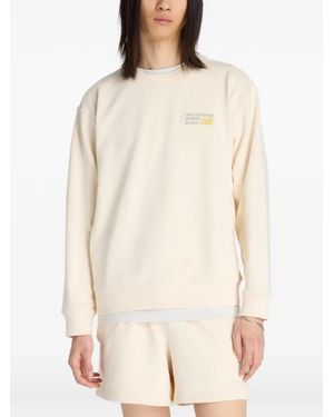 New Balance Logo-Embroidered Sweatshirt - Natural
