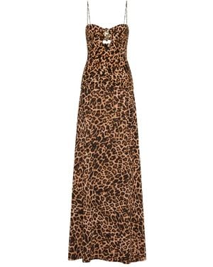 Rebecca Vallance Namir Maxi Cut-Out Split Dress - Natural