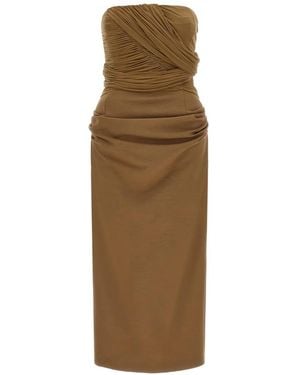 Magda Butrym Vestido Midi Palabra De Honor Drapeado - Neutro