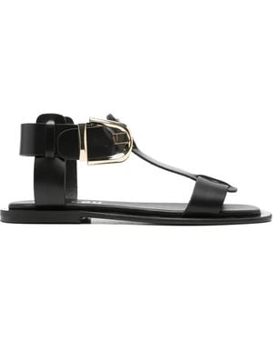 Bibi Lou Buckle Leather Sandals - White