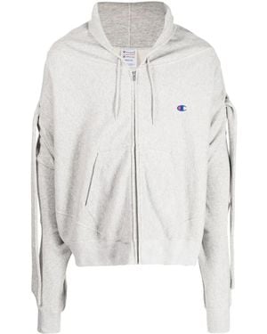 ANREALAGE Draped Long Sleeve Hoodie - Gray