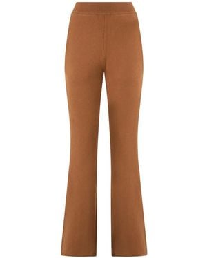 Alberta Ferretti Ribbed-Waistband Pants - Brown