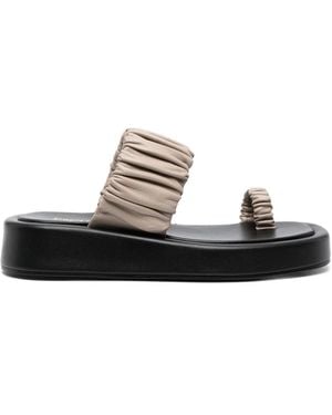Elleme Amor 39Mm Platform Leather Sandals - Black