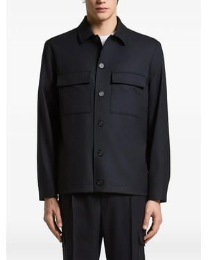 Peserico Button-Up Chest-Pocket Jacket - Black