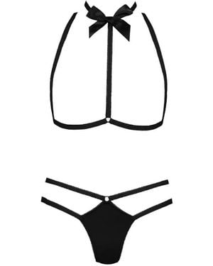 Maison Close Le Petit Secret Harness Thong Set (Set Of Two) - White