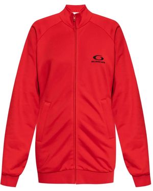 Balenciaga Logo-Detail Zip-Up Mini Dress - Red