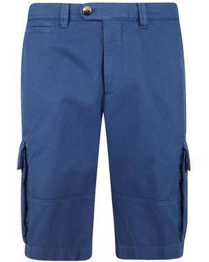 Brunello Cucinelli Button-Fastening Cargo Shorts - Blue