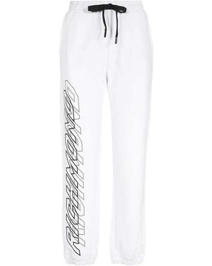 John Richmond Pantalon Imprimé À Taille Élastiquée - Blanc