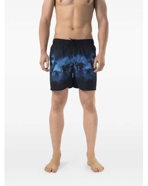 Just Cavalli Forest-Print Swim Shorts - Blue