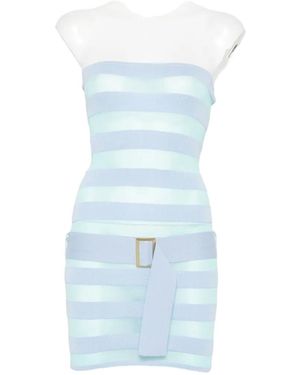 Asta Resort Cora Striped Belted Mini Dress - Blue