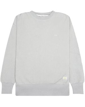 Advisory Board Crystals Waffle-Texture Crew Neck Sweatshirt - White